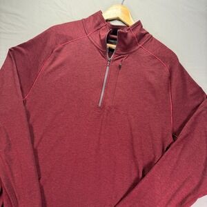 VRST Quarter Zip Mens Large Red 1/4 Pullover Performance Stretch Active Work